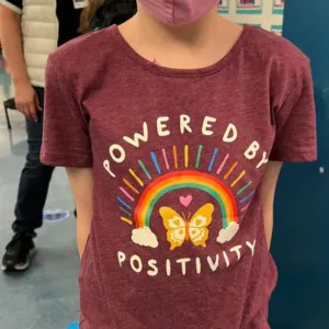 Powered By Positivity Rainbow Butterfly Shirt