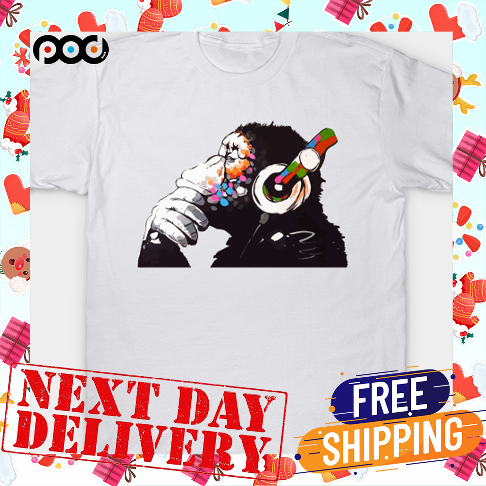 Banhksy DJ Monkey Thinker T-Shirt