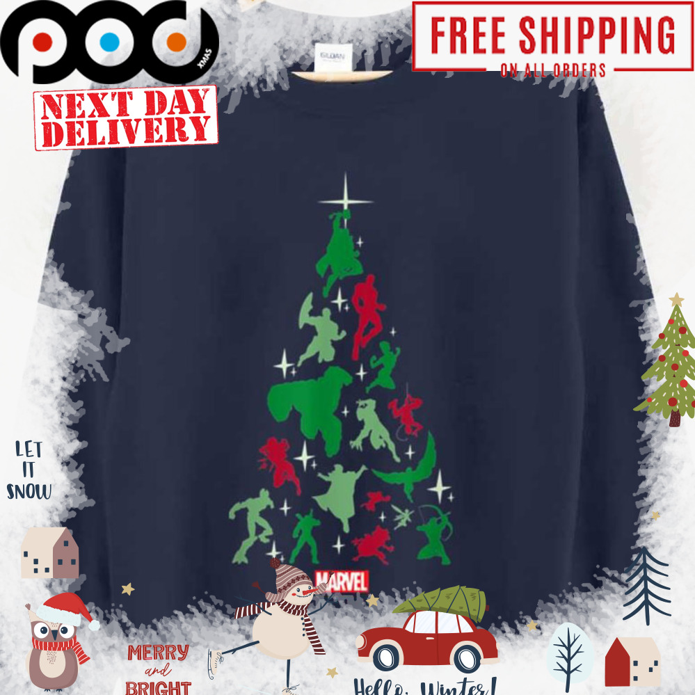 Aven And Guardian Christmas Tree Merry Xmas Marvel shirt