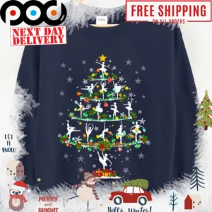 Ballet Dance Xmas Lighting Santa Ballet Dance Christmas Tree shirt