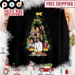 Bruno Mars Christmas Tree Funny Face shirt