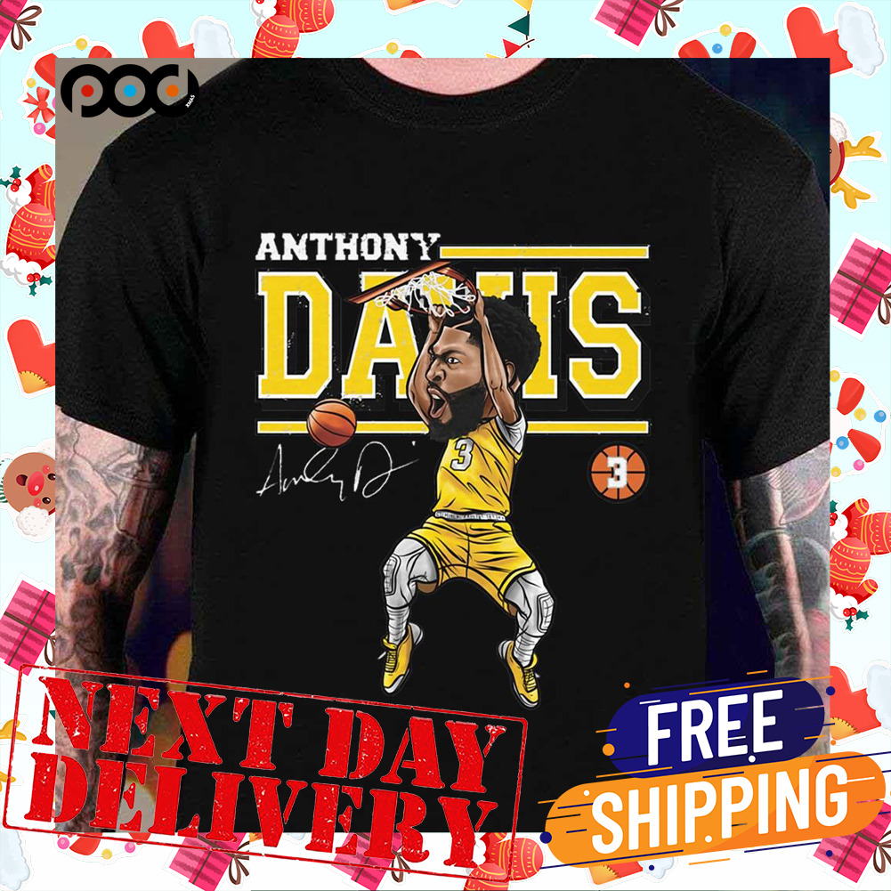 Anthony Davis Men's Cotton Shirt  Los Angeles Basketball Anthony Davis Cartoon