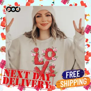 Love Heart Flower Valentine Day Shirt
