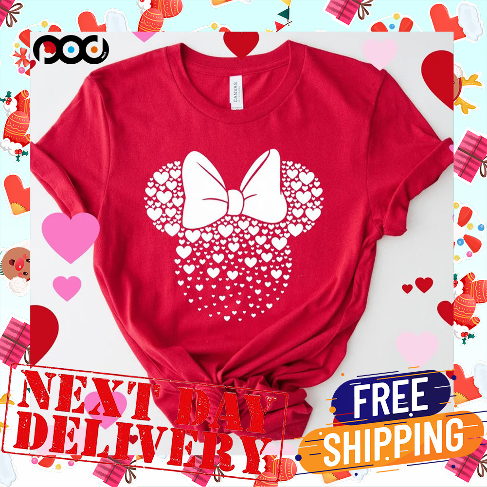 Disney Minnie Ears With Heart Tshirt For Valentines Day