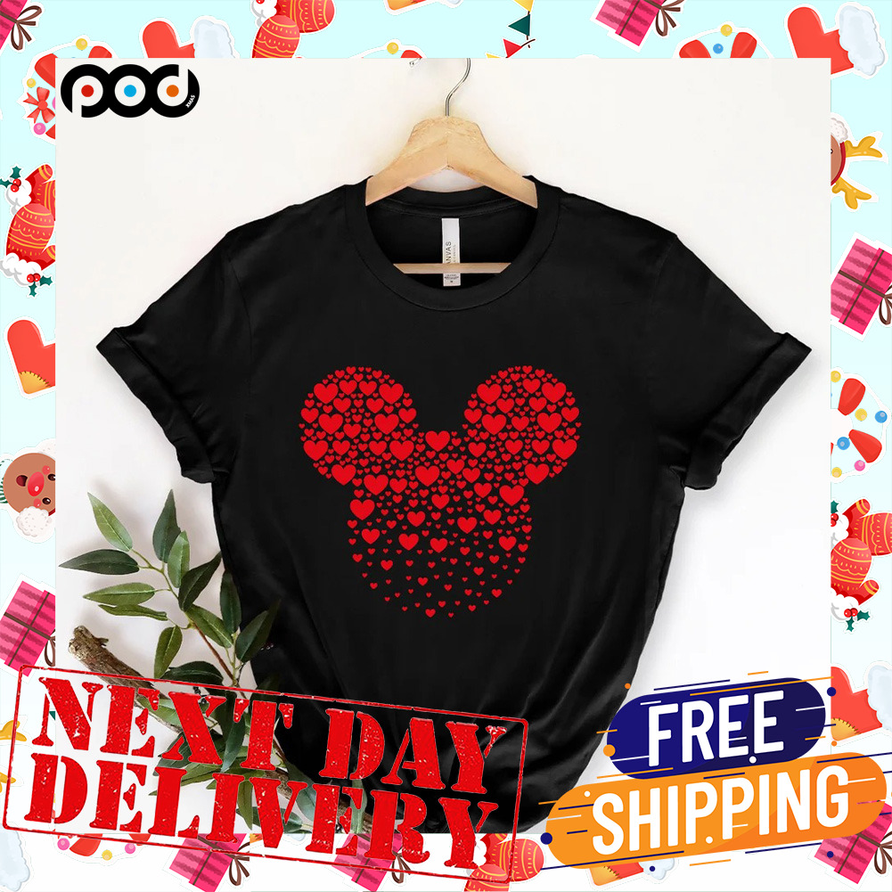 Disney Mickey Ears With Heart Tshirt For Valentines Day