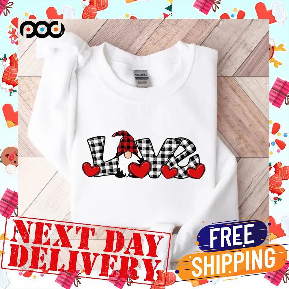 Love Valentine Gnome Valentine Day Shirt