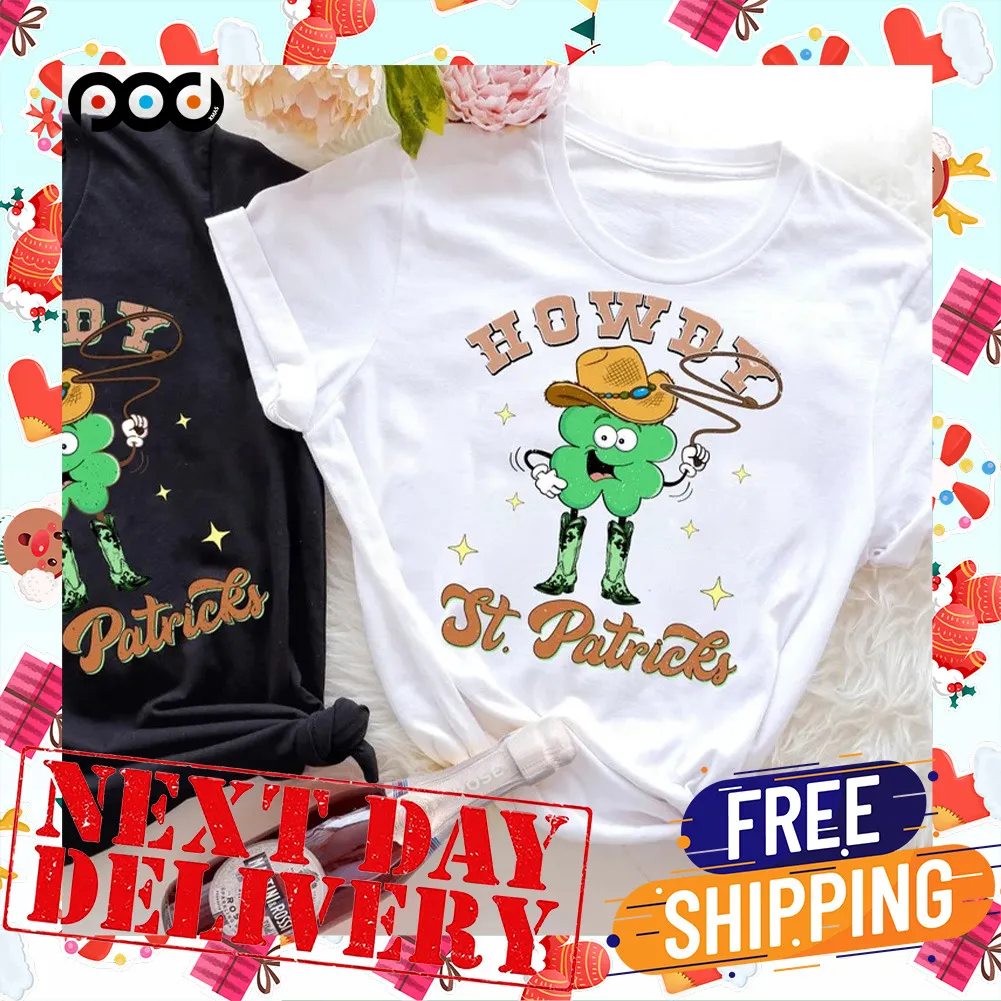 Howdy St Patricks Shamrock Cowgirl Shirt
