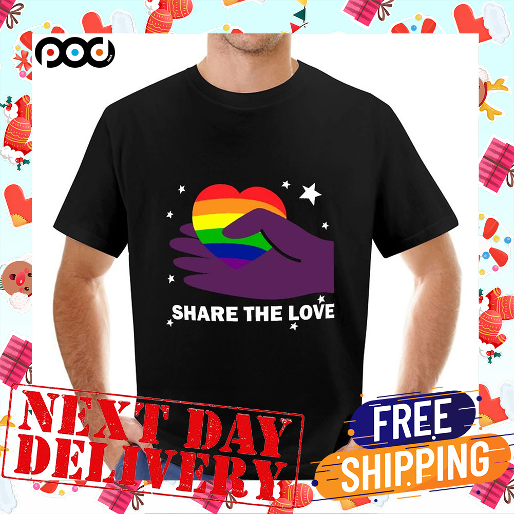 Share The Kive Hand Heart Rainbow LGBT Day Shirt