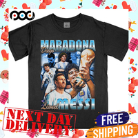 Messi-Maradona Vintage Bootleg Style Tee Shirt