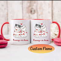 Custom Name Mug, Cute Cat Lovers Mug, gift for girlfriend, gift for boyfriend, wife mug, cat mug, love mugs, Christmas gift, mugs for her