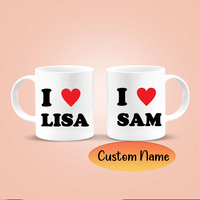 Custom Name Mug, I Love Custom Mug, Valentines Day Gift
