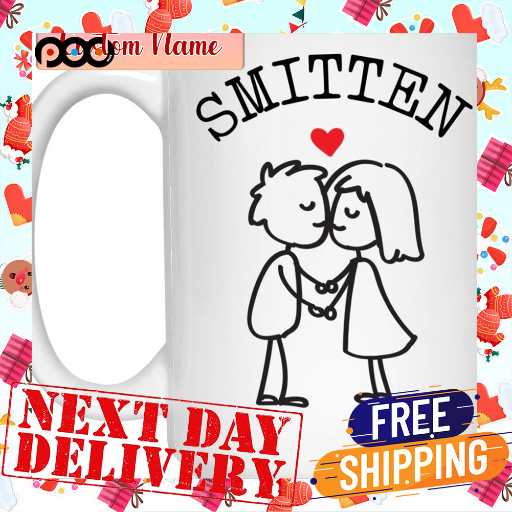 Personalized Couples Name Kiss Heart Valentines Day Mug
