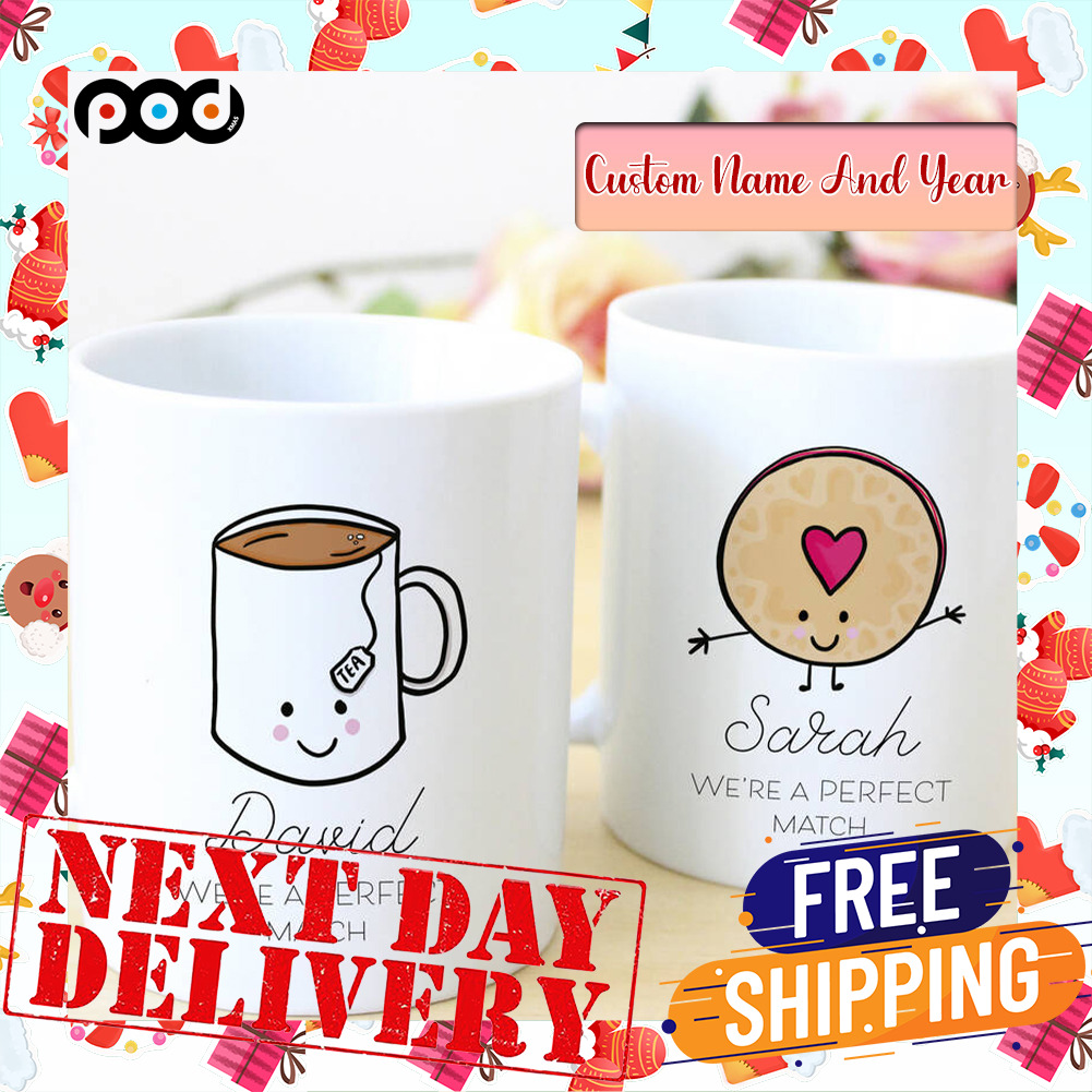 Coffee And Cookie Custom Name And Year Valentine Day Mug