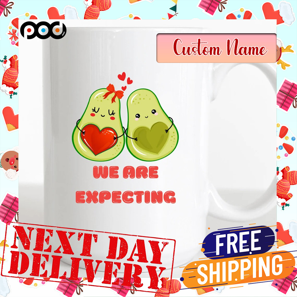 We Are Expecting Avocado With Heart Baby Announcement Valentine's Gift Mug
