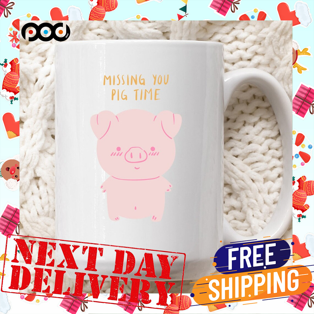 Missing You Pig Time  Pink Pig Valentine's Day Mug