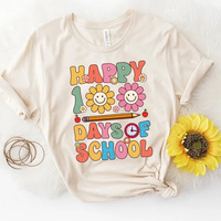 Happy 100 Days Of School Elementary Teacher Groovy Cute Shirt