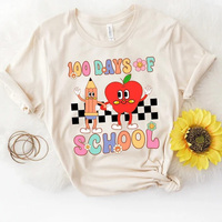 100 Days Of School Kindergarten Groovy Cute Teacher Shirt