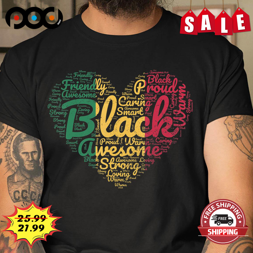black history month american proud of valentines day shirt