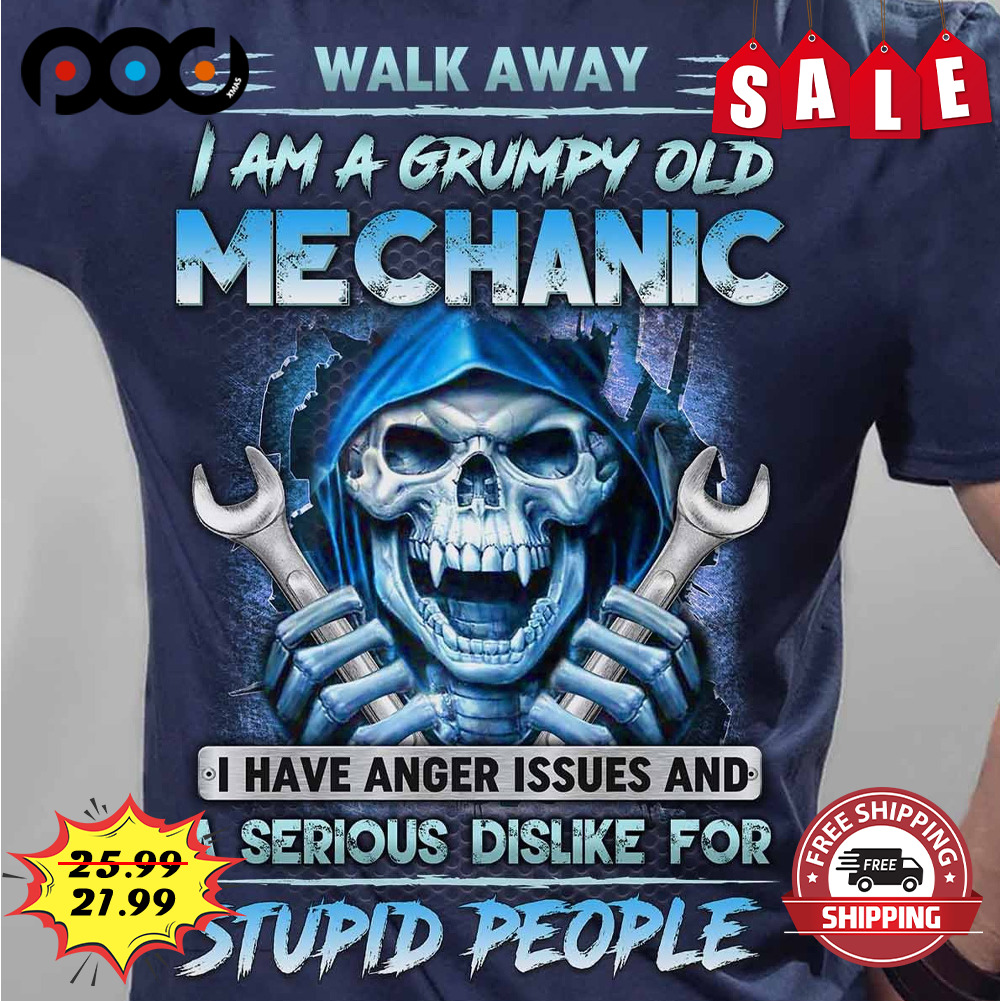 I Am A Grumpy Old Mechanic Skull Mechanic Shirt