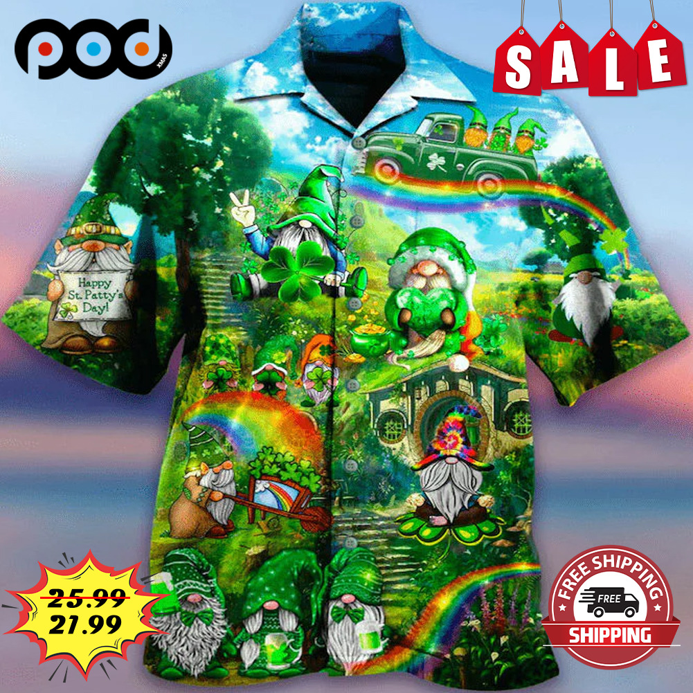 Happy Leprechaun St. Patrick's Day Ireland rainbow Hawaiian Truck Shirt