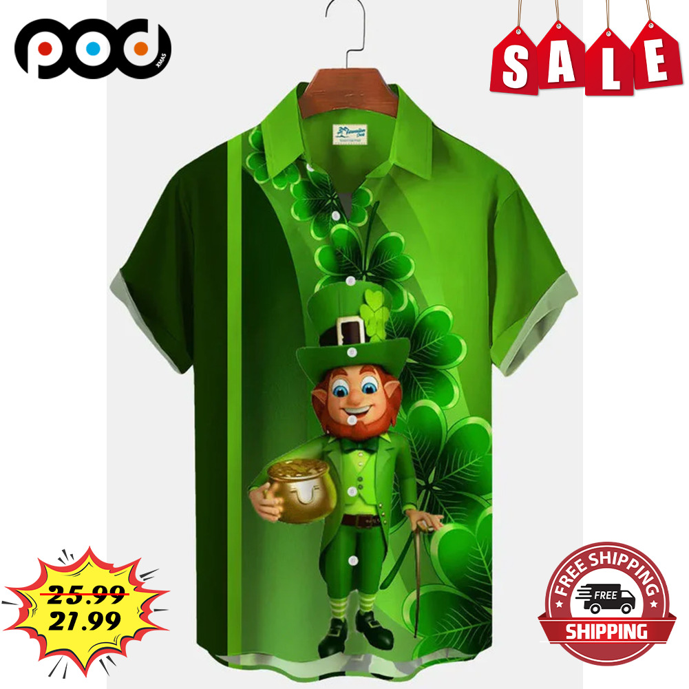 Happy Leprechaun St. Patrick's Day Ireland Hawaiian Shirt