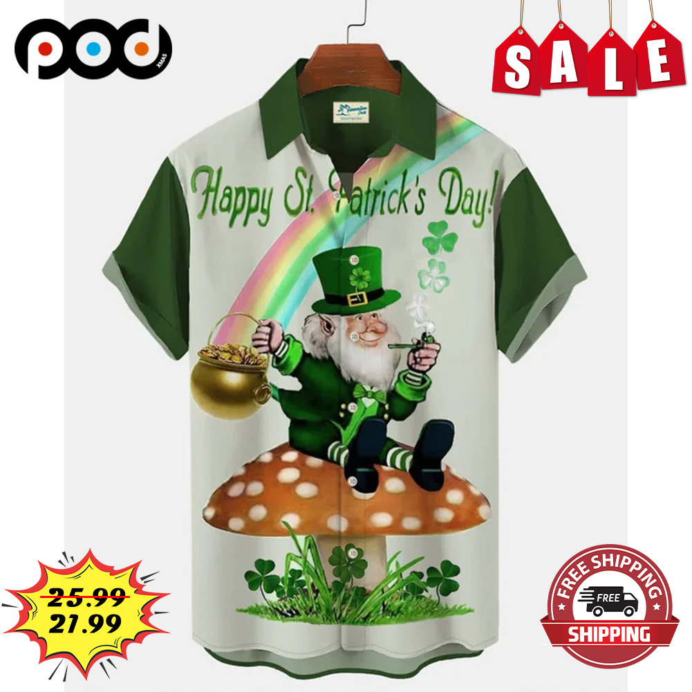 Happy Leprechaun St. Patrick's Day Ireland Hawaiian Shirt