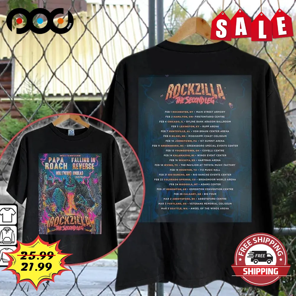 Rockzilla The Second Leg Music Tour 2023 Shirt