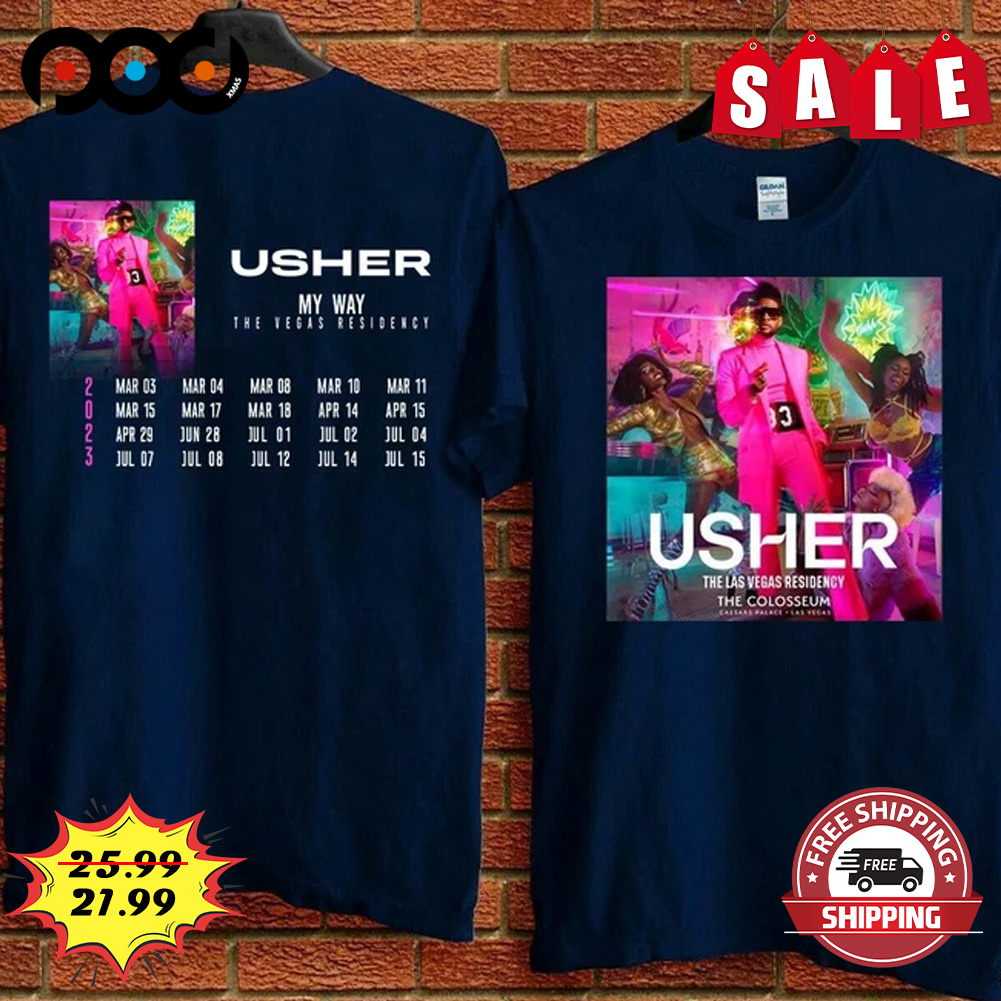 Usher My Way The Vegas Residency Tour 2023 RnB Music Concert Shirt
