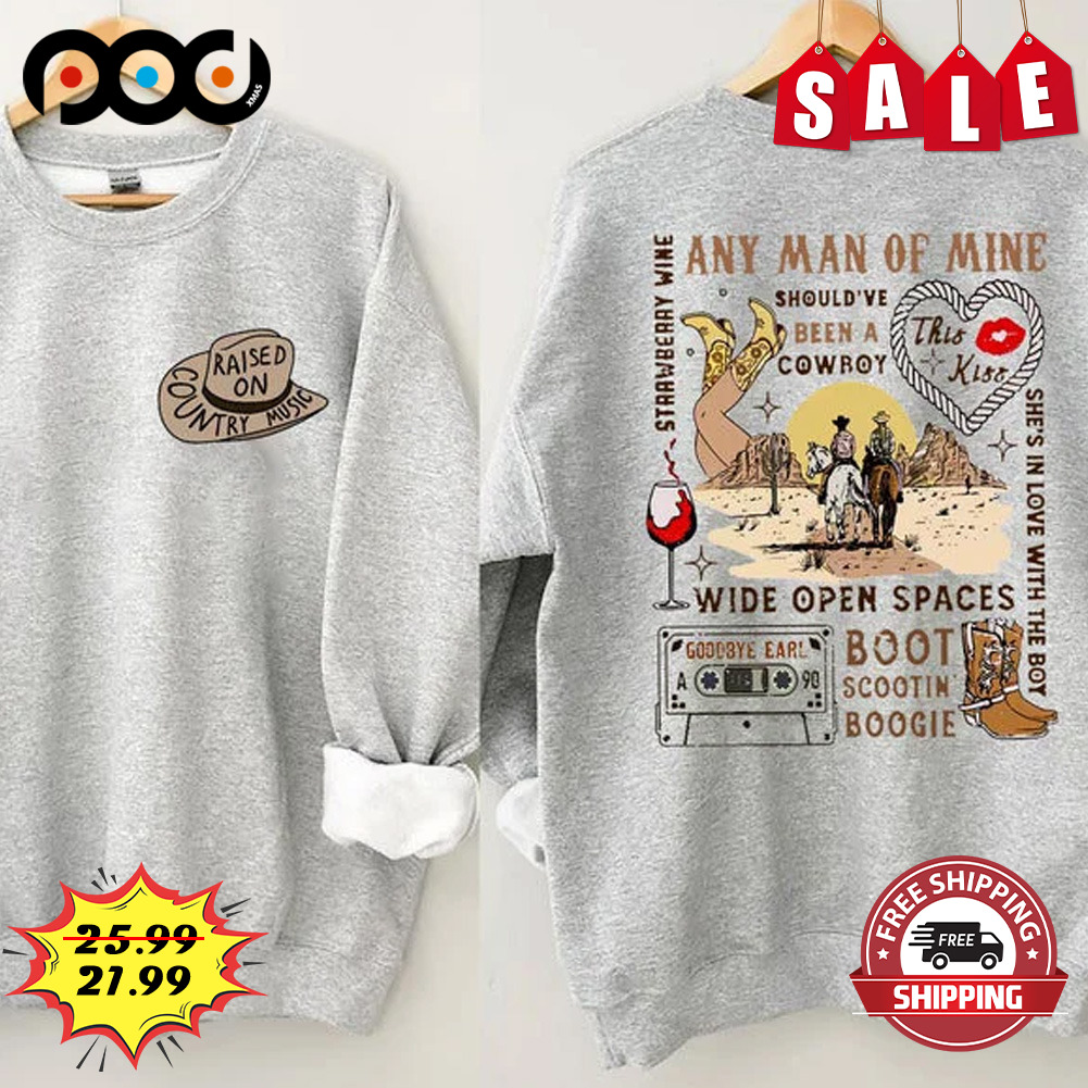 Any man of mine vintage 90s western music shirt