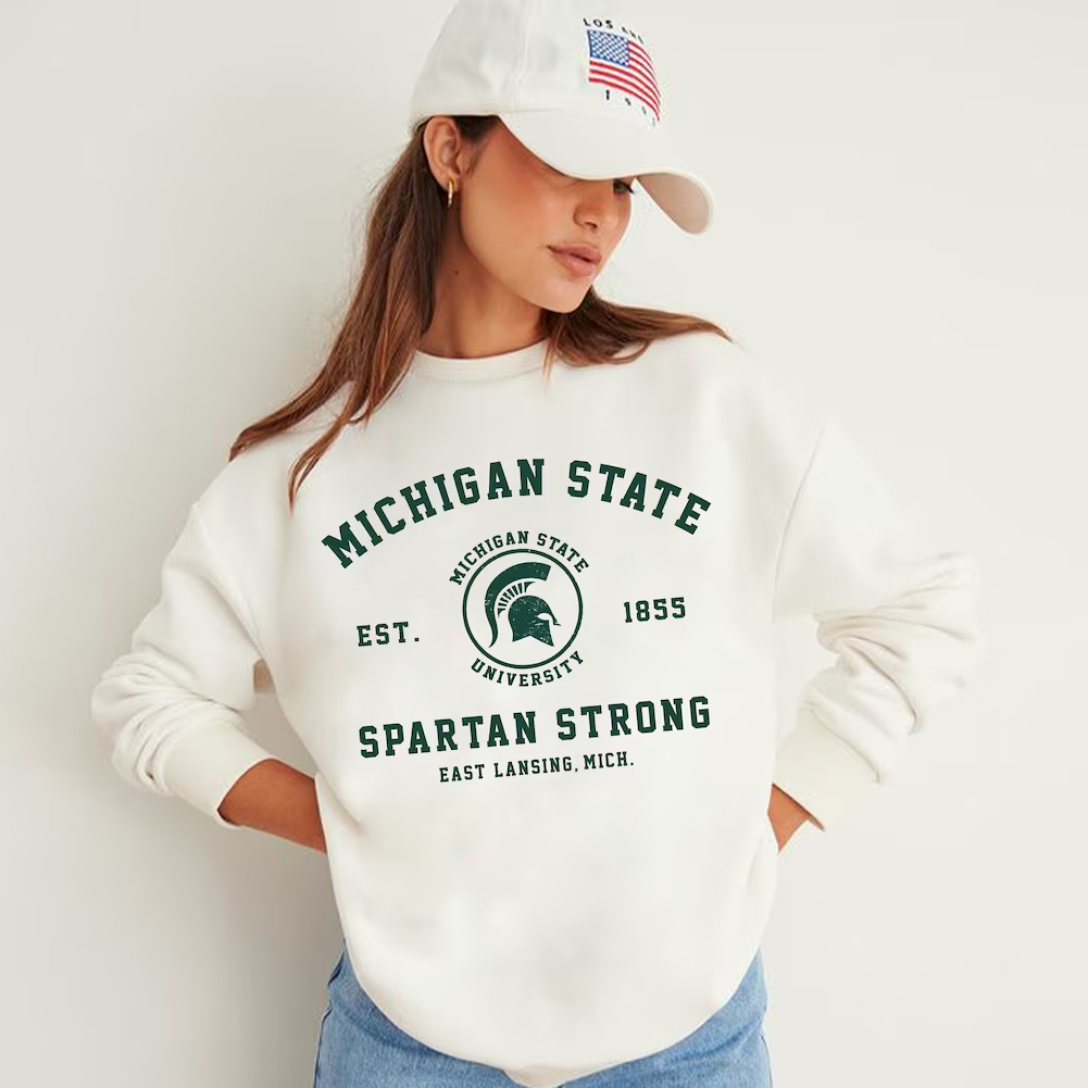 Spartan Strong Michigan Old School Style Michigan Strong Shirt