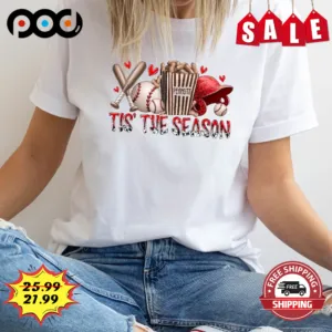 Tis the Season Baseball Heart Shirt