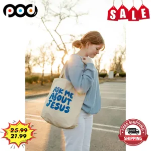 Christian Ask Me About Jesus Vintage Tote Bag