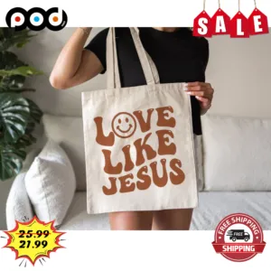 Christian Love Like Jesus Smile Face Vintage Retro Tote Bag