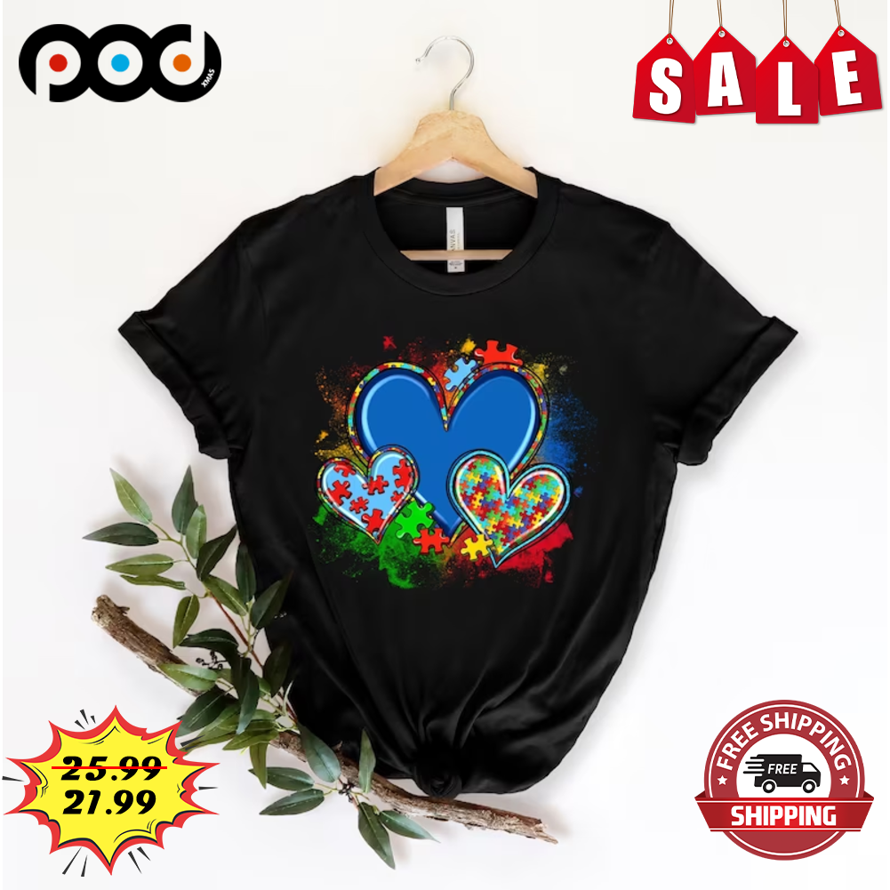 Awareness Autism Puzzle Pieces Heart Vintage Shirt Awareness Autism Puzzle Pieces Heart Vintage Shirt