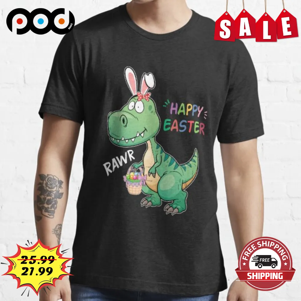 Dinosaur Bunny Happy Easter Day Vintage Shirt