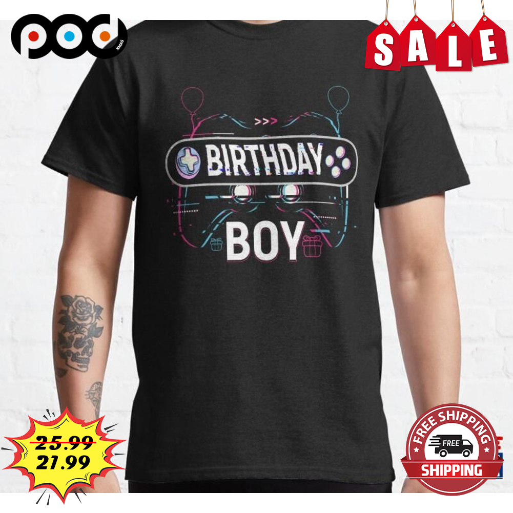 Gamepad Birthday Boy Neon Vintage Shirt