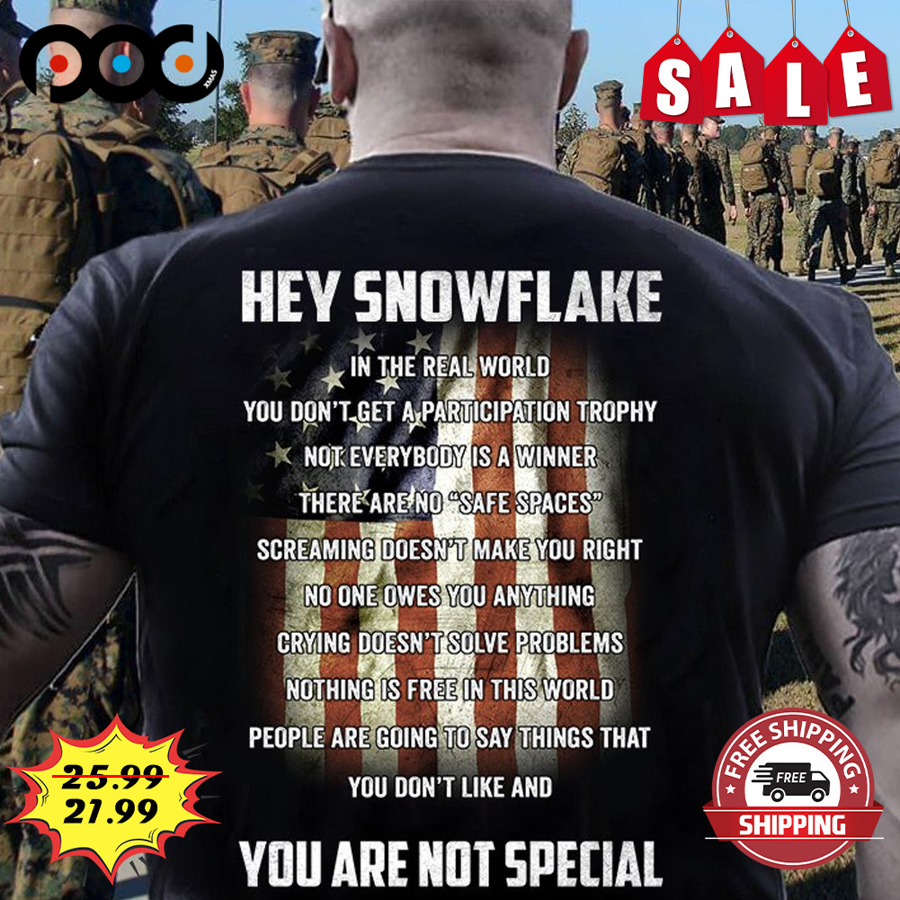 Hey snowflake you are not special veteran shirt