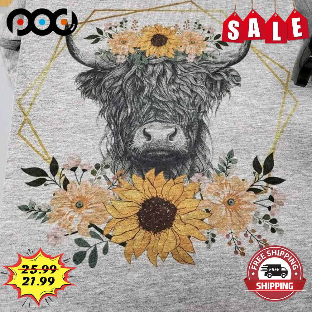 Cow Mom Flower Vintage Cow Lover Shirt
