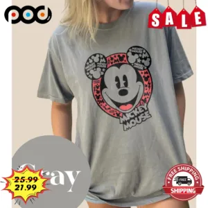 Mickey Mouse Colorful Face Retro Vintage 2023 Matching Family Shirt