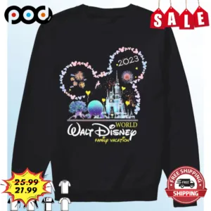 Walt Disney World Family Vacation Castle Mickey Mouse Head 2023 Matching Retro Vintage Shirt