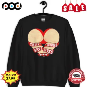 Butt Thick Thighs Save Lives Heart Vintage Shirt