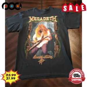 Megadeth Dave Mustaine Play Guitar Band Vintage Shirt