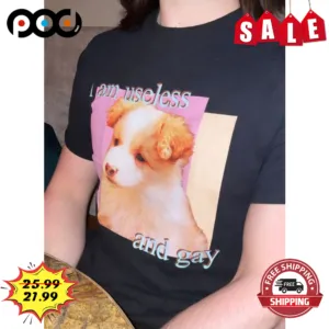 Border Collie I Am Useless And Gay Vintage Shirt
