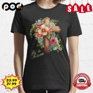 He Is Risen Cross Flower Vintage 2023 Shirt