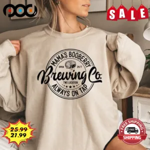 Mama's Booberry Open 24 Out Of 7 Brewing Co Always On Tap Vintage Shirt