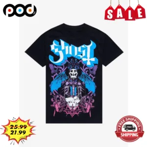 Ghost Ladies Grey Keyline Death Skull Shirt