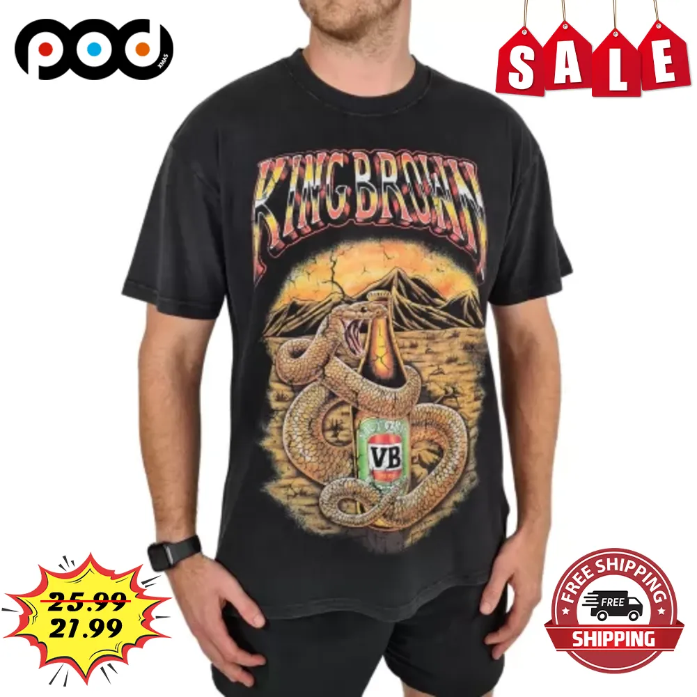 King Brown Snake Beer Mountain Vintage Retro Shirt