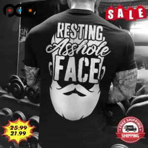 Resting Asshole Face Man Beard Vintage Retro Shirt