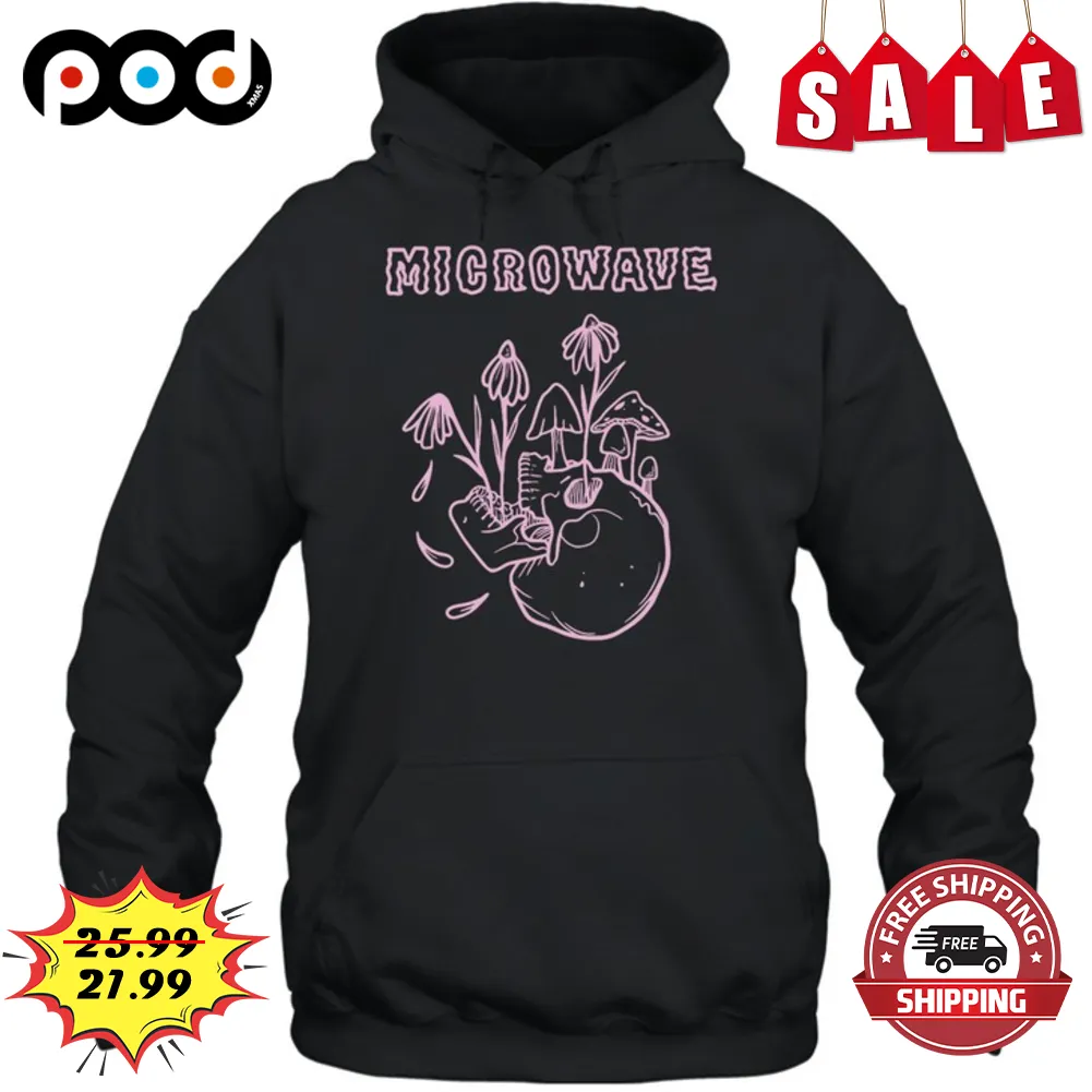 Skull Flower Mushroom Microwave Retro Shirt