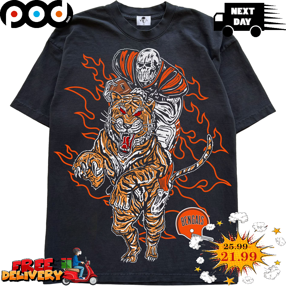 Get Cincinnati Bengals Ghost Ride Tiger MLB Burning 2023 Shirt For Free  Shipping • Podxmas